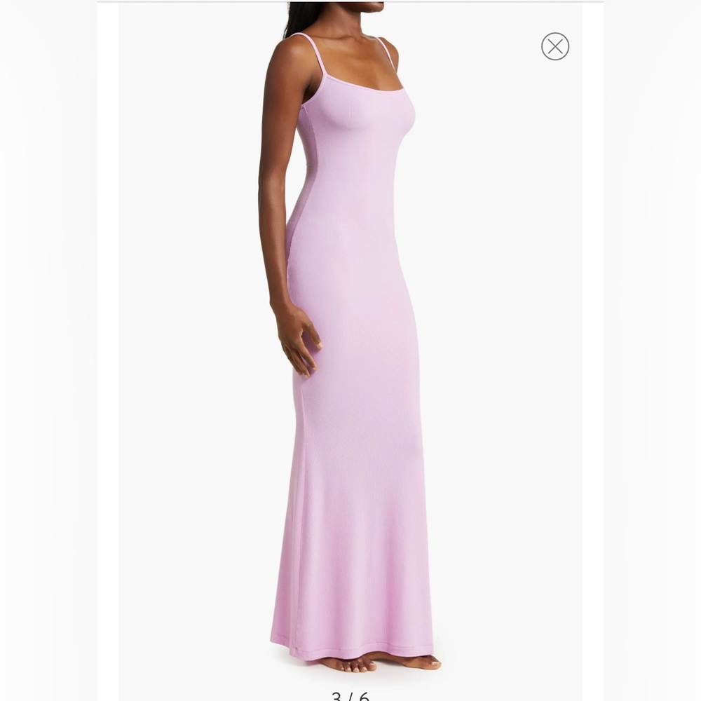 Skims Soft Lounge long slip pink dress